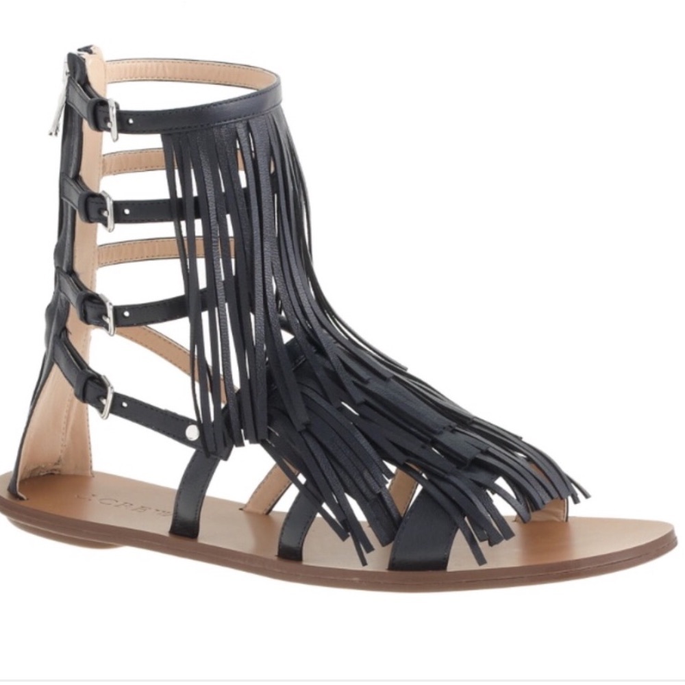 JCREW FRINGE GLADIATOR SANDALS sz 7